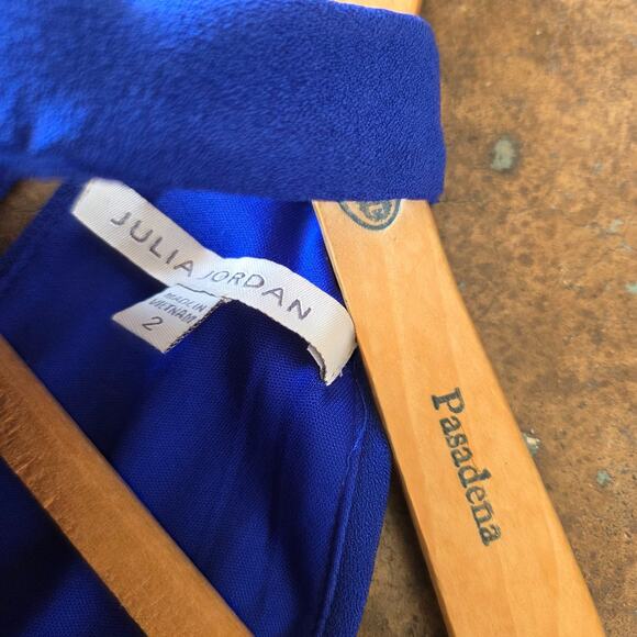 Julia Jordan Royal Blue High Neck Jumpsuit Size 2 NWT Crepe Pockets Ankle Length - Picture 8 of 10